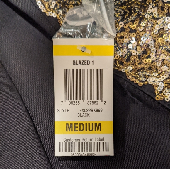 INC Black Sequins Embellished Trench Coat - Picture 8 of 9